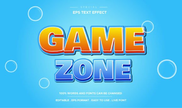 3D Style Cartoon Zone Game Text Effect: A Versatile Design Tool for Creative Projects