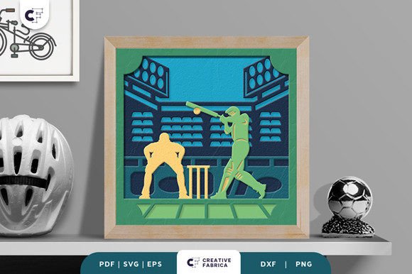 Cricket Game 3D Shadow Box Paper Cut: A Unique Craft for Enthusiasts and Makers