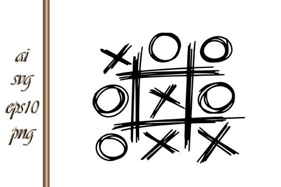 Doodle Tic Tac Toe Game with Cross: A Creative Digital Asset for Modern Designers