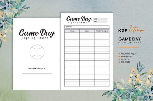 Game Day Sign Up Sheet KDP Interior: A Practical Solution for Low to Mid-Content Publishing Needs
