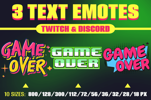 Game Over Twitch Emote Pack