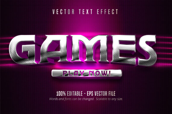 Game Style Silver Color Text Effect for Adobe Illustrator