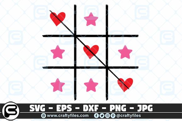 Game Toe Ox Game with Hearts and Stars