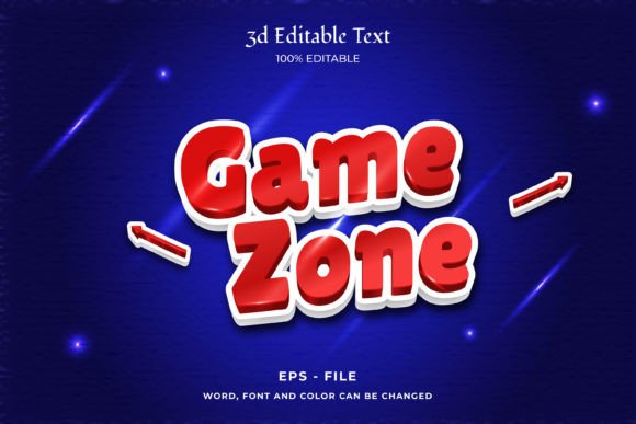 Game Zone 3D Text Effect: A Bold, Editable Design Asset for Creative Projects