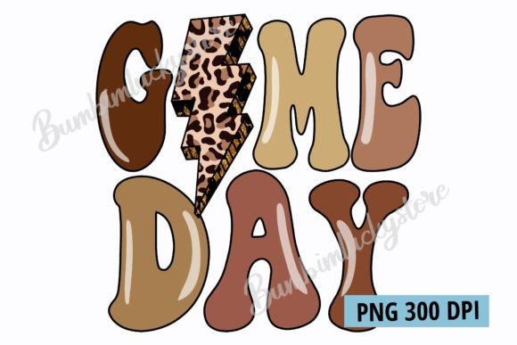 Retro Game Day Leopard Lightning Bolt