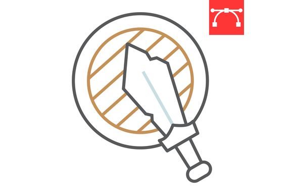 RPG Game Color Line Icon: Simple Design for Dynamic Projects