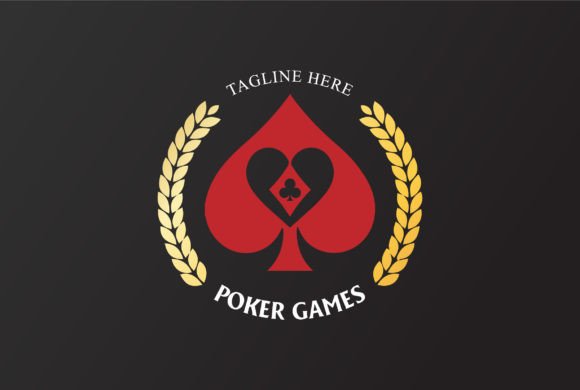 Spade Ace with Laurel Leaf Game Poker Design