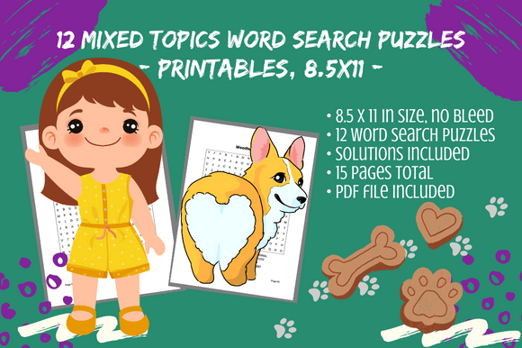 Unlocking Creativity and Profit: The Rise of 12 Mixed Topic Word Search Game Puzzles for KDP Entrepreneurs