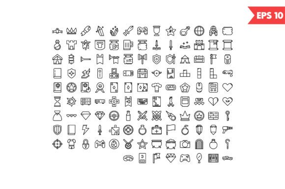 Video Game Line Icon Pack for Creative Projects