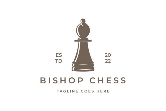 Vintage Retro Bishop Chess Game Sport